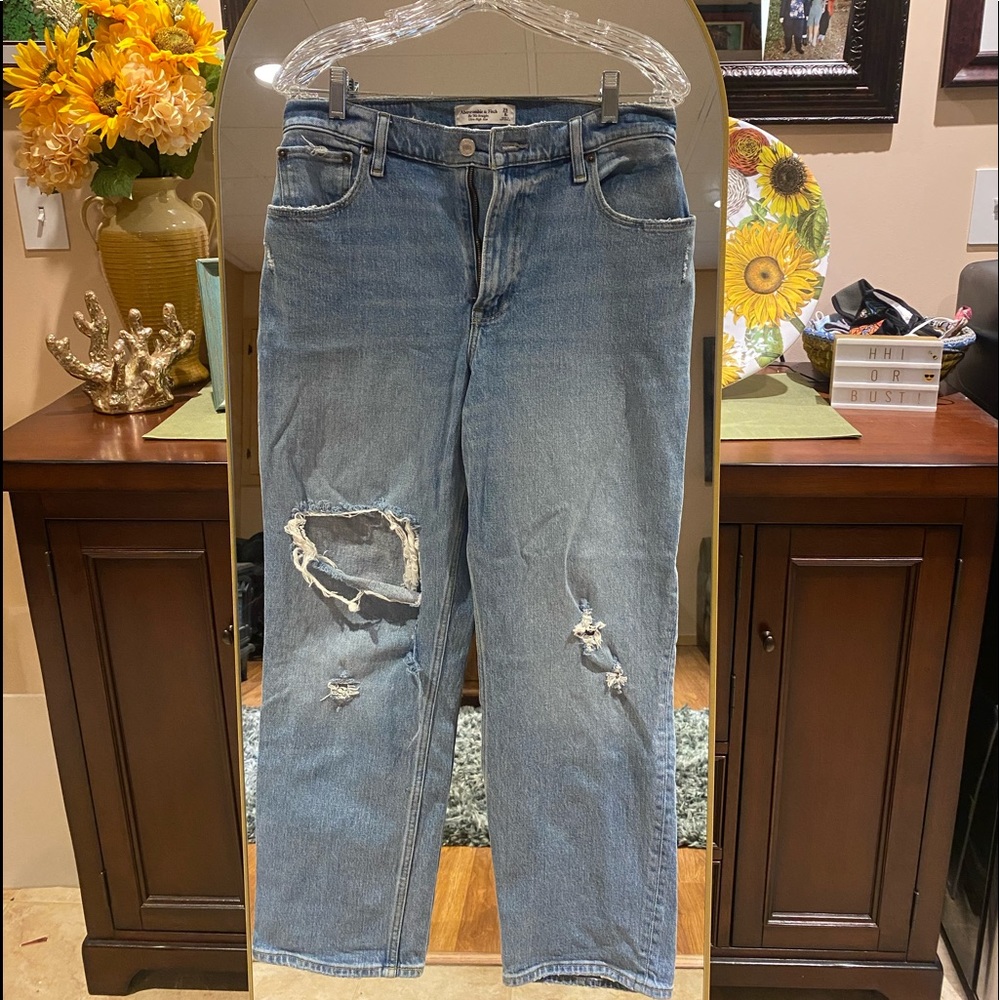 Abercrombie & Fitch 90s Straight Ultra High Rise Denim, Short Length